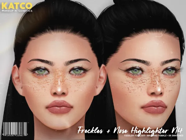 Alpha katco freckles n4 ( nose highlighter) by katco - The Sims 4 Custom Content