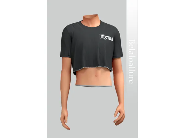 Alpha Belaloallure_some mens cropped top by simsfinds - The Sims 4 Custom Content