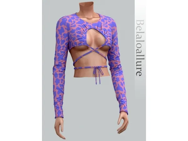 Alpha Belaloallure_some wrap top by simsfinds - The Sims 4 Custom Content