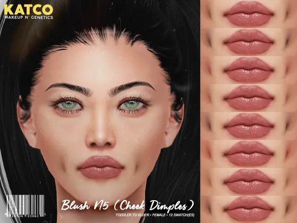 Alpha katco blush n5 (cheek dimples) - The Sims 4 Custom Content