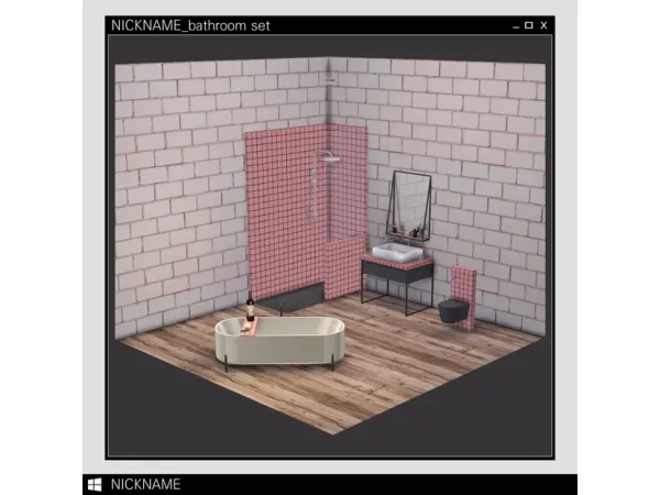 Alpha bathroom set by give me a nickname - The Sims 4 Custom Content