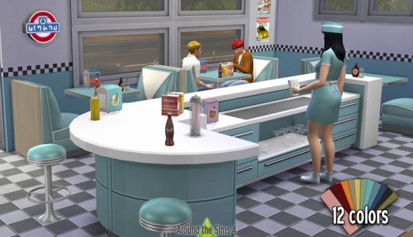 Maxis Match Around American Diner add ons by simsfinds - The Sims 4 Custom Content