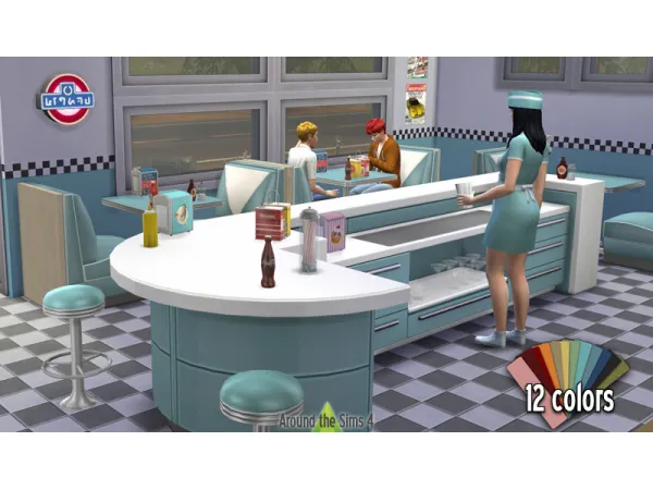 Maxis Match Around American Diner add ons - The Sims 4 Custom Content