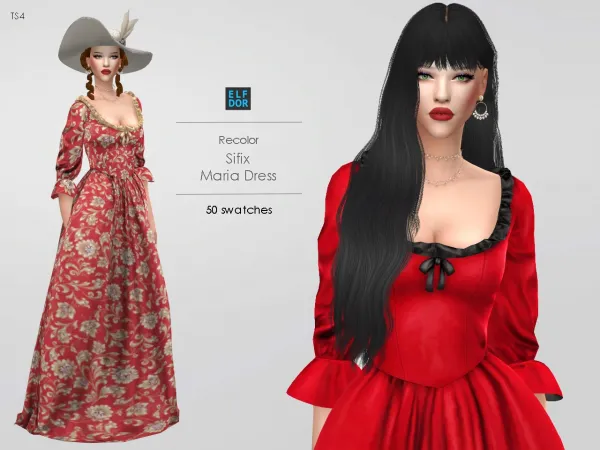 Mix Sifix Maria Dress RC - The Sims 4 Custom Content
