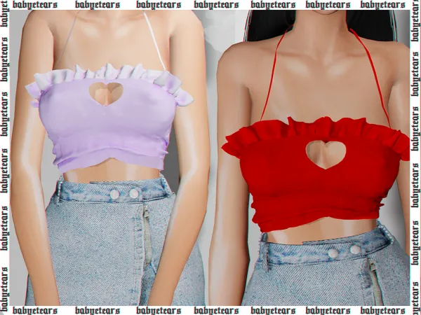 Alpha Heart cut top - The Sims 4 Custom Content