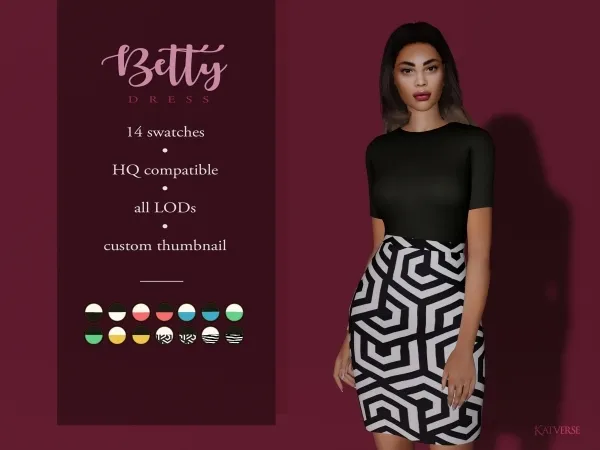 Alpha Betty Dress - The Sims 4 Custom Content