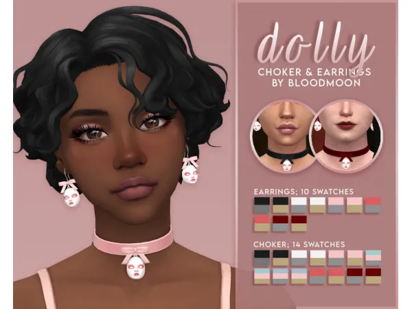 ❝Dolly❞ Choker & Earrings Set