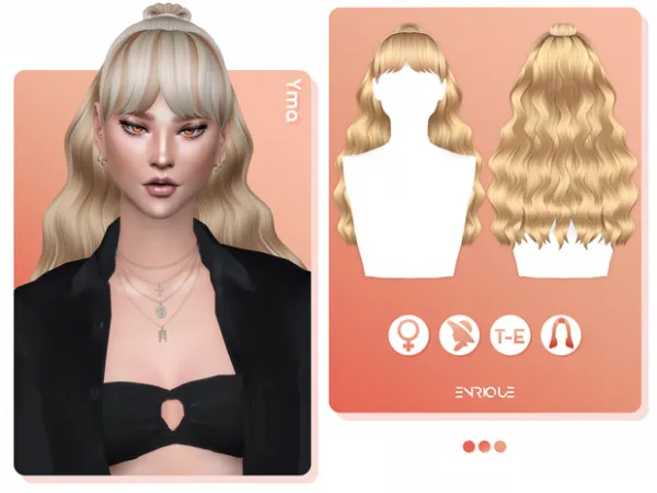 Maxis Match [EnriqueS4] Yma Hairstyle by EnriqueS4 - The Sims 4 Custom Content