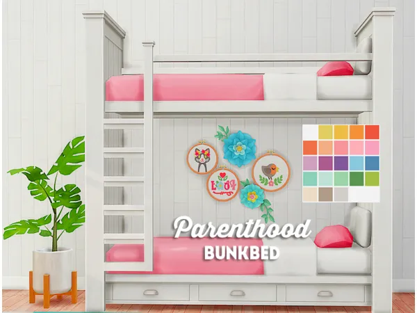 Maxis Match Brohill Parenthood bunkbed recolor - The Sims 4 Custom Content