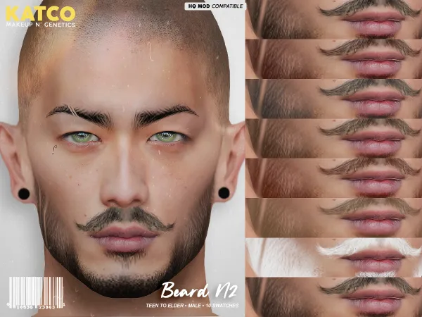 Alpha katco beard n2 - The Sims 4 Custom Content