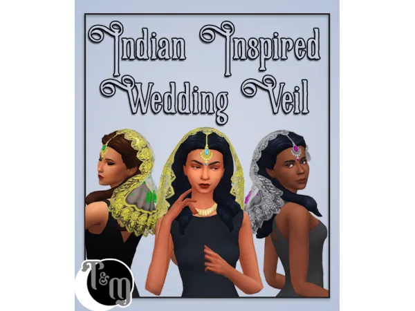 Alpha Indian Inspired Wedding Veil by teanmoon - The Sims 4 Custom Content