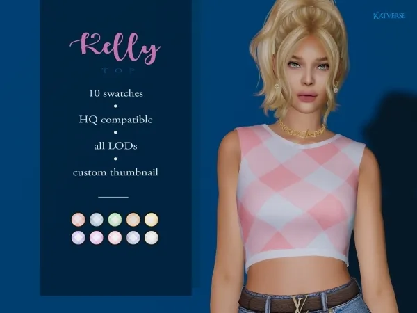 Alpha Kelly Top - The Sims 4 Custom Content