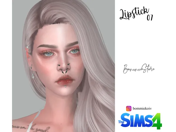 Alpha Lipstick 07 - The Sims 4 Custom Content