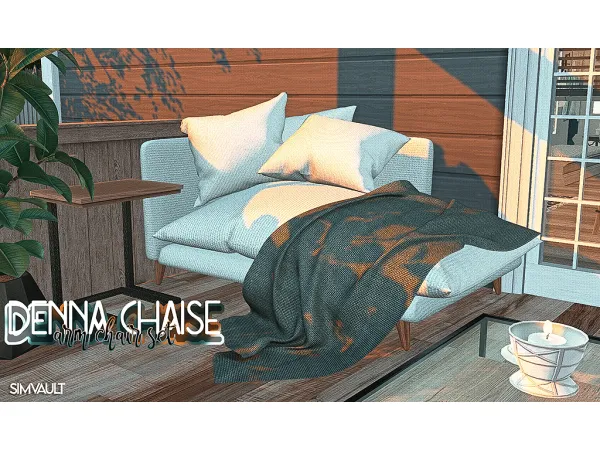 Alpha Denna Chaise Arm Chair Set - The Sims 4 Custom Content