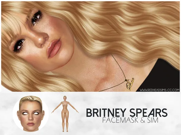 Alpha BRITNEY SPEARS FACEMASK SIM - The Sims 4 Custom Content