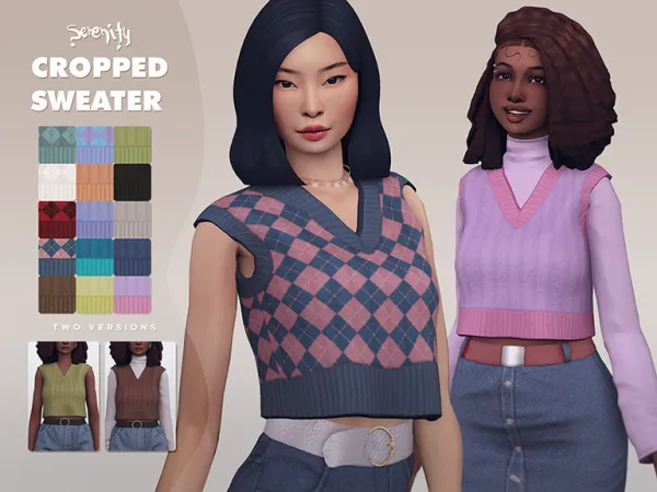 Maxis Match Cropped Sweater Vest by serenity-cc - The Sims 4 Custom Content