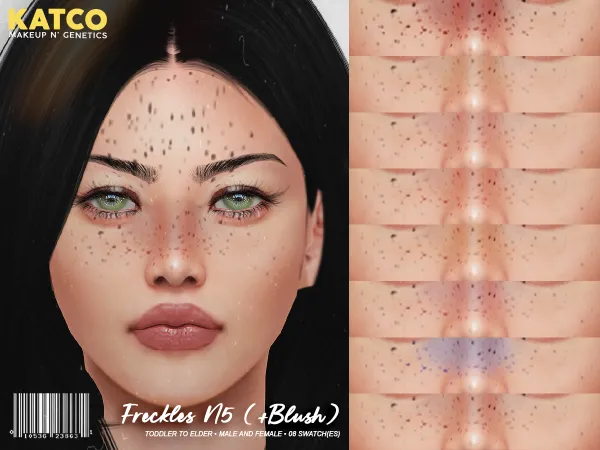 Alpha katco freckles n5 (blush) by katco - The Sims 4 Custom Content