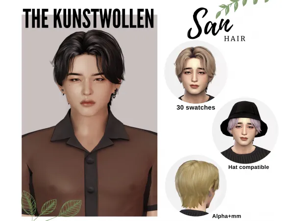 Mix San hair - The Sims 4 Custom Content