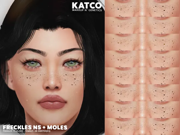 Alpha katco freckles n6 (moles) - The Sims 4 Custom Content