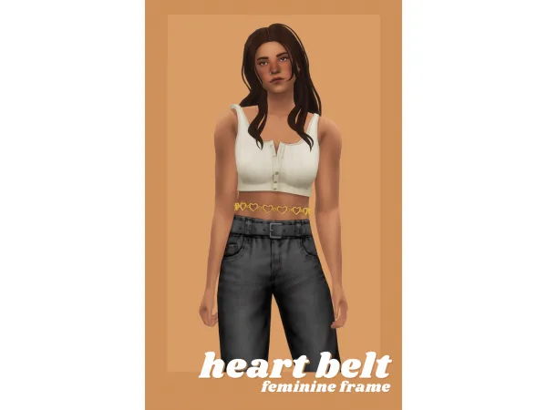 Maxis Match heart belt but its for feminine frames this time by barbieaiden - The Sims 4 Custom Content