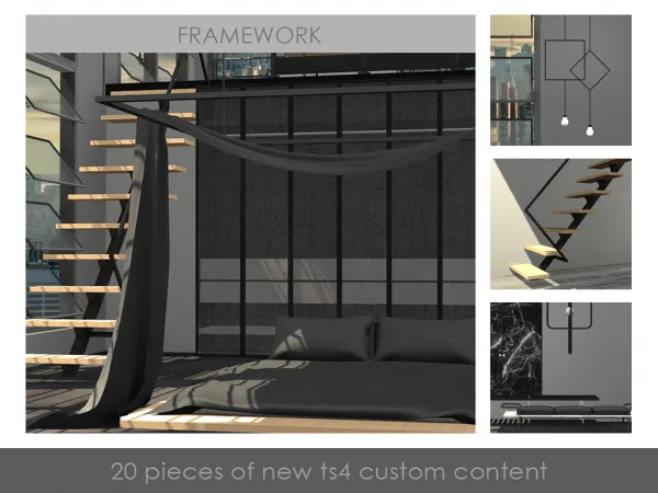 Alpha Framework Set by Kerrigan House Designs - The Sims 4 Custom Content