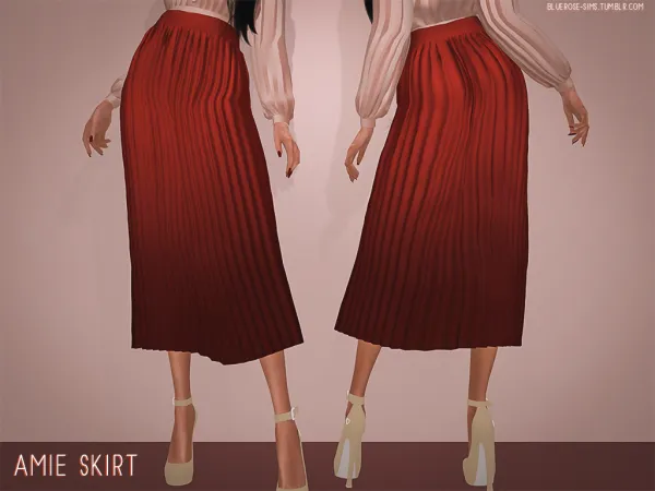 Alpha Amie Pleated Skirt BRsims by bluerose-sims - The Sims 4 custom content