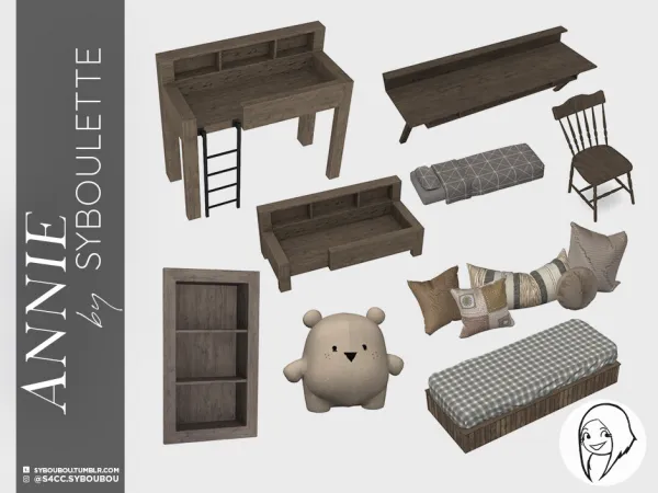 Alpha ANNIE KID BEDROOM SET - The Sims 4 Custom Content