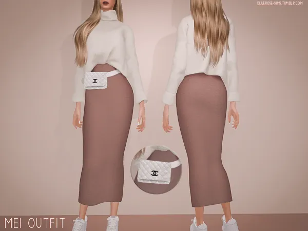 Alpha Mei Outfit BRsims by bluerose-sims - The Sims 4 custom content