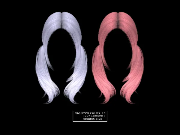 Alpha Nightcrawler Hair 25 [ conversion ] - The Sims 4 Custom Content
