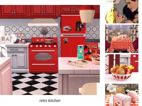 Alpha Retrô Kitchen - The Sims 4 Custom Content