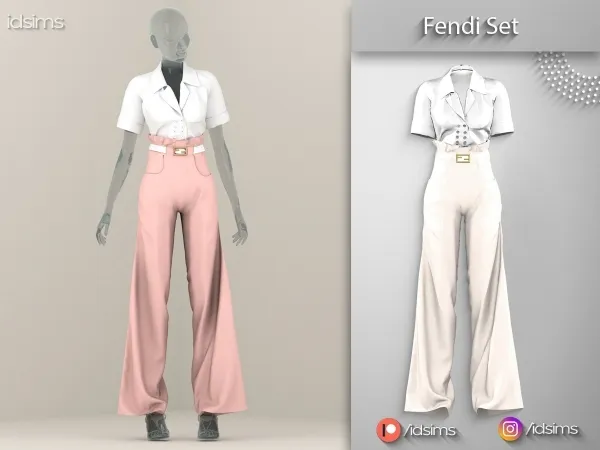 Alpha Fendi Set by polygoncouture - The Sims 4 custom content