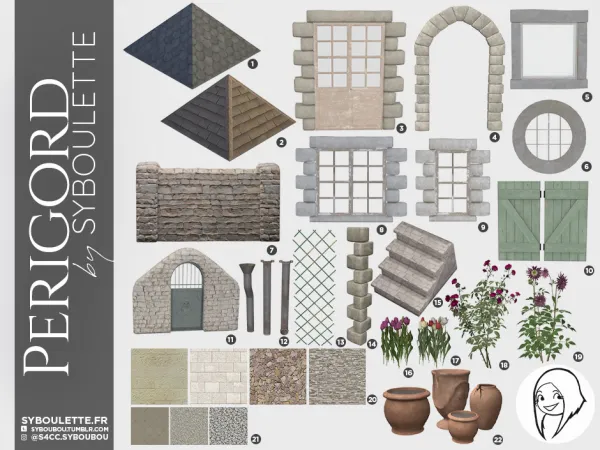 Alpha French coutryside houses build lot - The Sims 4 Custom Content