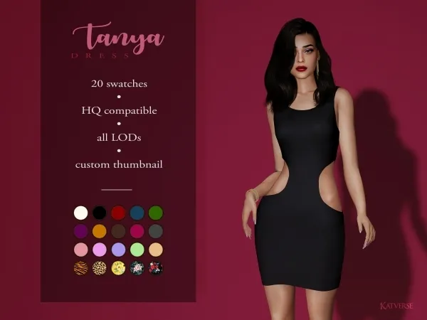 Alpha Tanya Dress - The Sims 4 Custom Content
