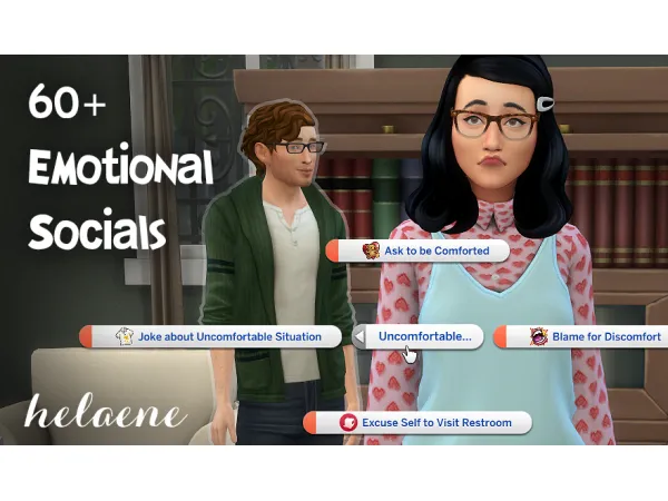 Maxis Match Helaene Emotional Socials by helaene - The Sims 4 Custom Content