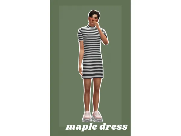 Maxis Match maple dress by barbieaiden - The Sims 4 Custom Content