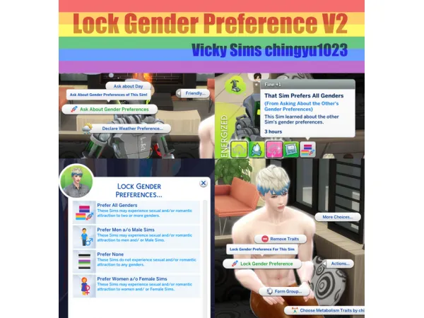 Maxis Match Lock Gender Preference V2 (chingyu1023) by Vicky Sims - The Sims 4 Custom Content