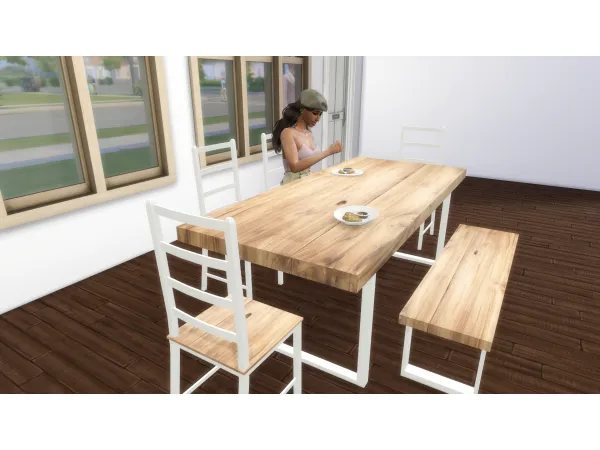 Alpha Dining Bench and Bar Stools by simmerkatex - The Sims 4 custom content