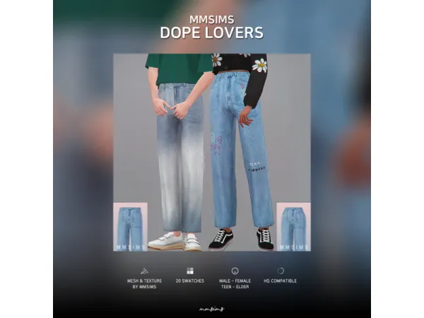Mix MMSIMS Dope Lovers Jeans by MMSIMS - The Sims 4 Custom Content
