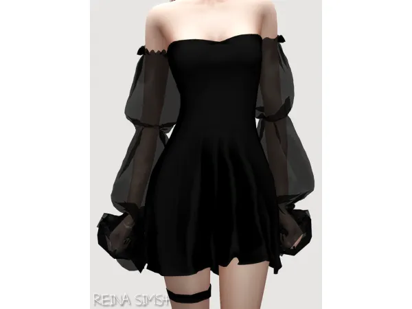 Alpha May Gothic Dress by Reina Sims4 - The Sims 4 Custom Content