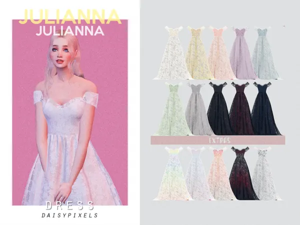 Alpha julianna dress ( ) - The Sims 4 Custom Content