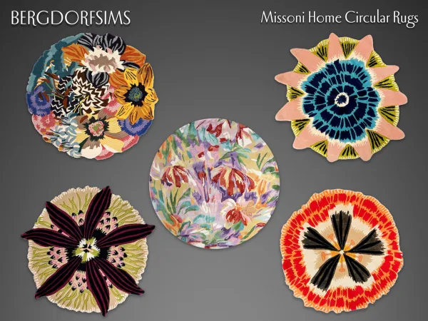 Alpha Missoni Home Circular Rugs - The Sims 4 Custom Content