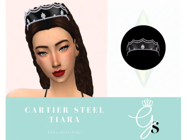 Maxis Match Cartier Steel Tiara by Glitterberry Sims - The Sims 4 Custom Content