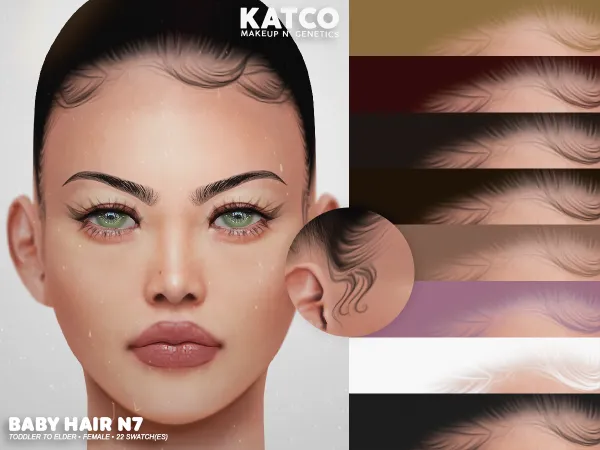 Alpha katco baby hair n7 - The Sims 4 Custom Content