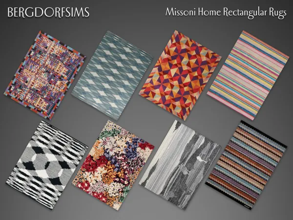 Alpha Missoni Home Rectangular Rugs - The Sims 4 Custom Content
