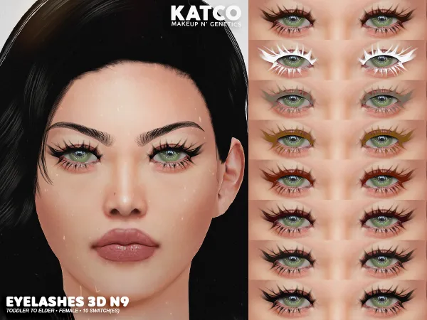 Alpha katco eyelashes 3d n9 - The Sims 4 Custom Content