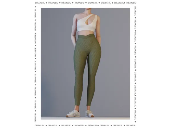 Alpha ONE SHOULDER TOPSNATCHED LEGGINGS by dreamg_irl - The Sims 4 Custom Content