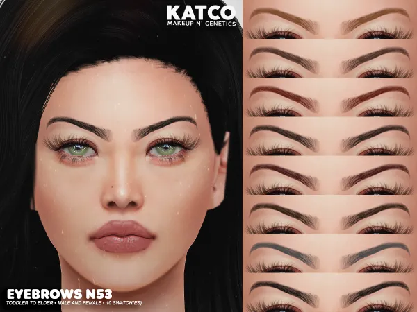 Alpha katco eyebrows n53 - The Sims 4 Custom Content