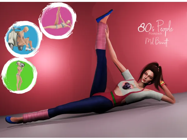 Mix 80s People Posepack - The Sims 4 Custom Content