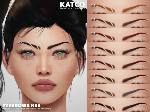 Alpha katco eyebrows n55 - The Sims 4 Custom Content