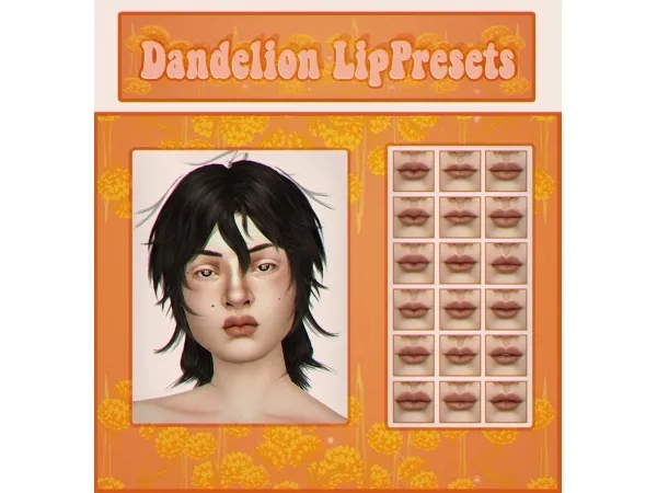 Maxis Match Dandelion Lip Presets - The Sims 4 Custom Content